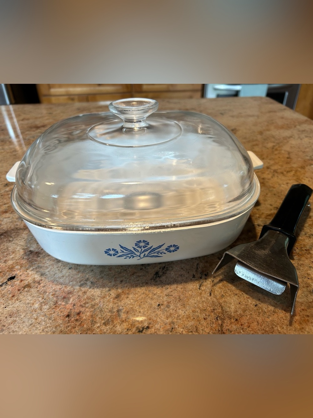 CorningWare 11” P-16-B Covered Skillet Vtg “Blue Cornflower” w/Handle & A12C Lid